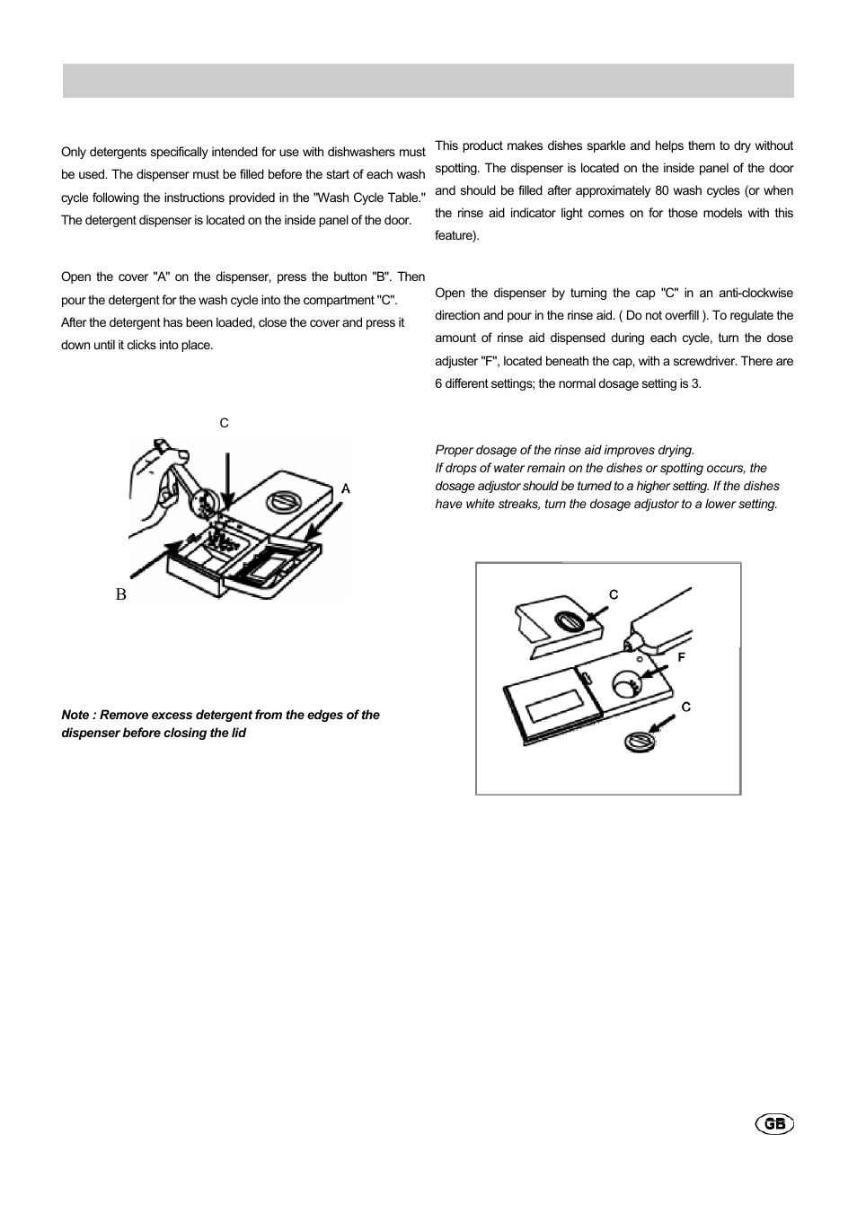 Detergent and rinse aid | haier HDW201WH User Manual | Page 4 / 11