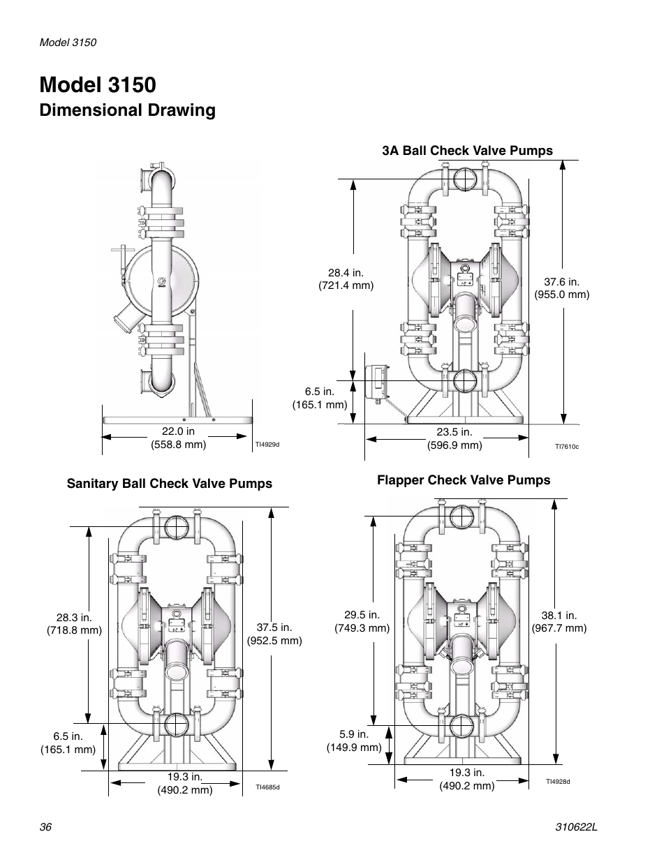 Model 3150, Odel 3150, Dimensional drawing | haier 1590 SB User Manual | Page 36 / 40