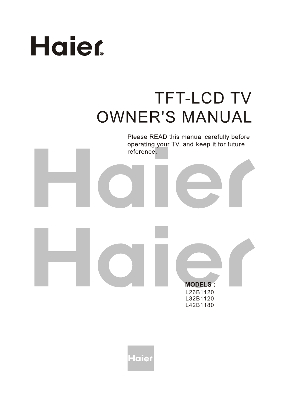 haier L26B1120 User Manual | 19 pages