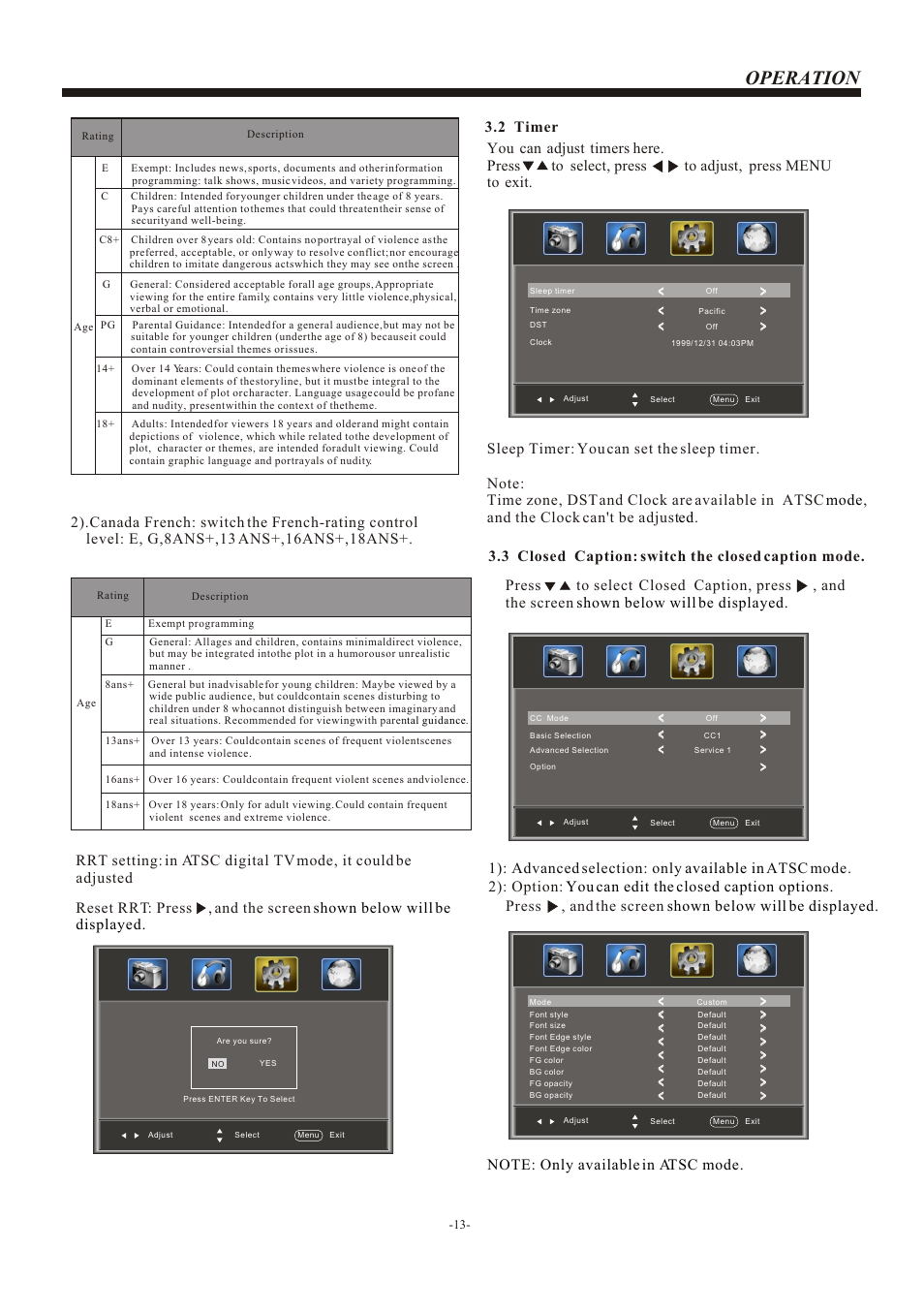 Т³гж 14, Operation | haier L26B1120 User Manual | Page 14 / 19