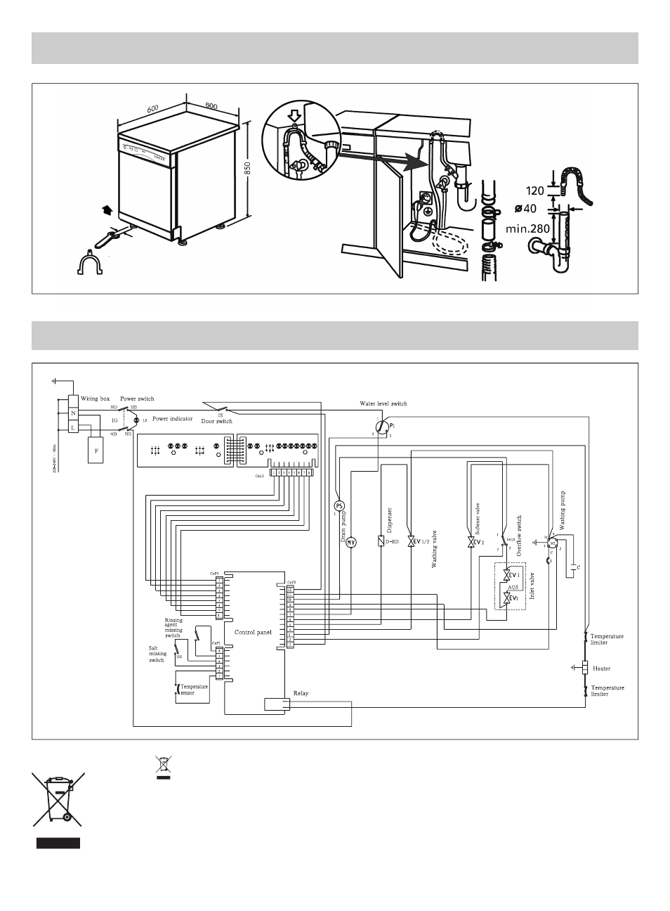 Installation, Diagram | haier WQP12-BFE SS User Manual | Page 12 / 12