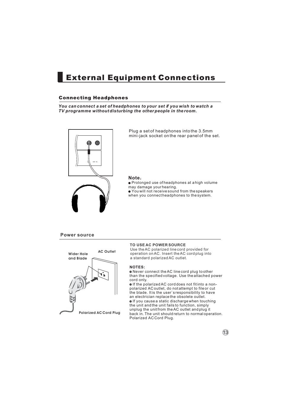 External equipment connections | haier L32A9 -AK User Manual | Page 16 / 53