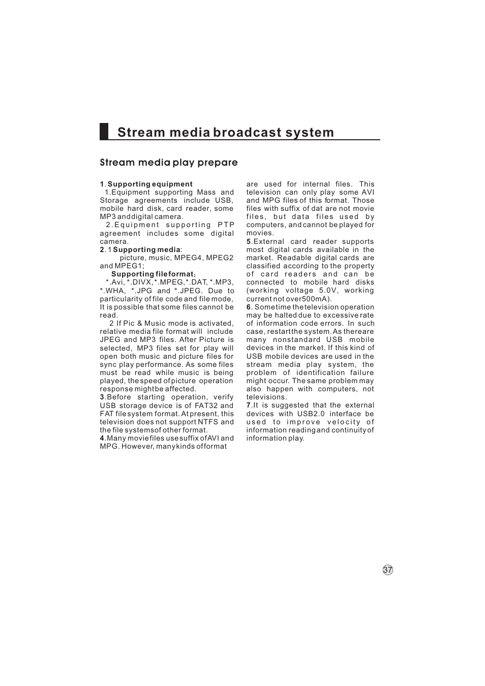 Stream media broadcast system, Stream media play prepare | haier L32A9 -AK User Manual | Page 40 / 53
