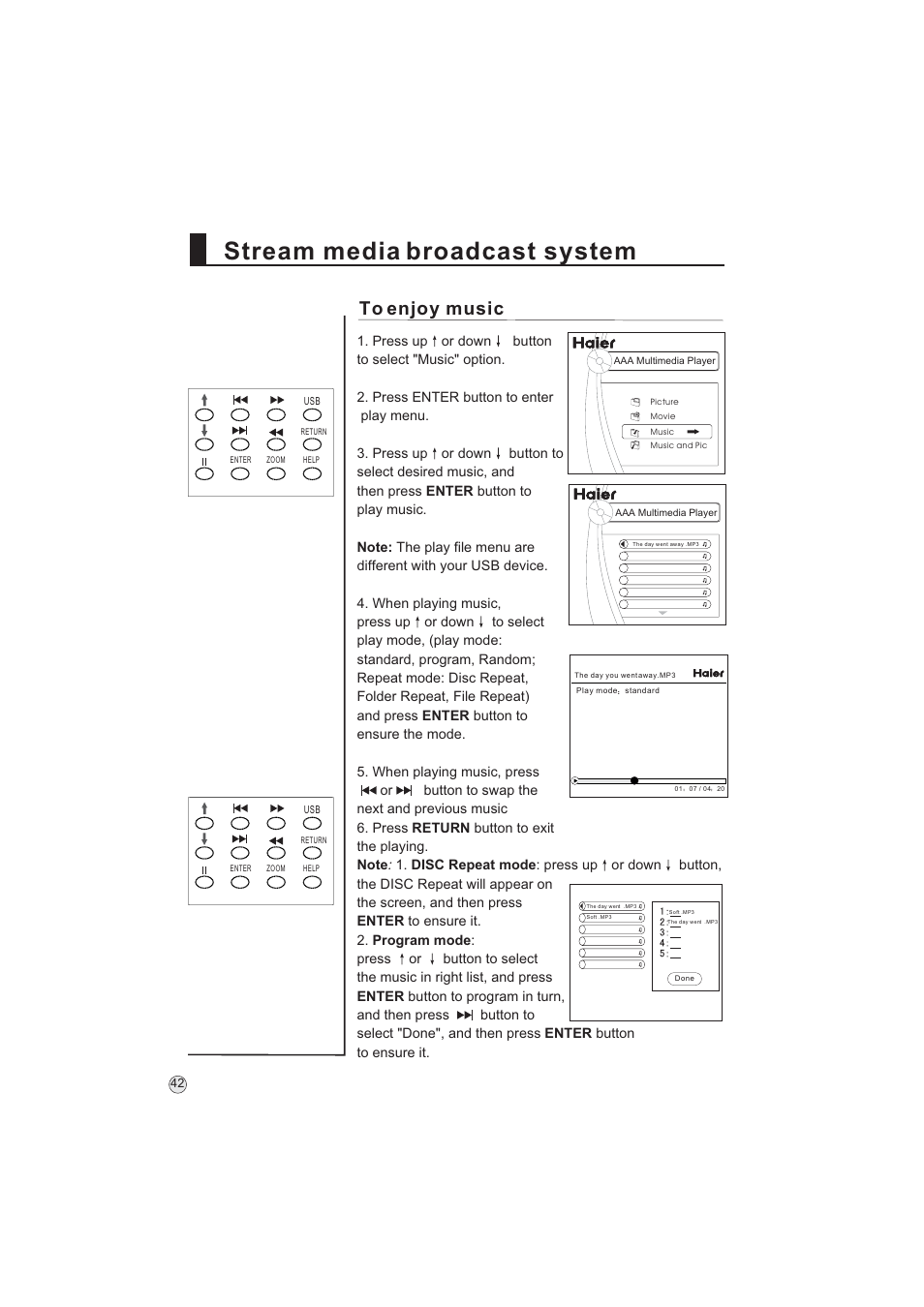 Stream media broadcast system | haier L32A9 -AK User Manual | Page 45 / 53