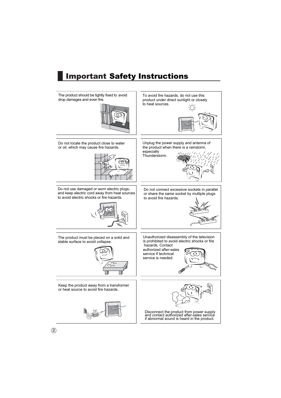 Important safety instructions | haier L32A9 -AK User Manual | Page 5 / 53