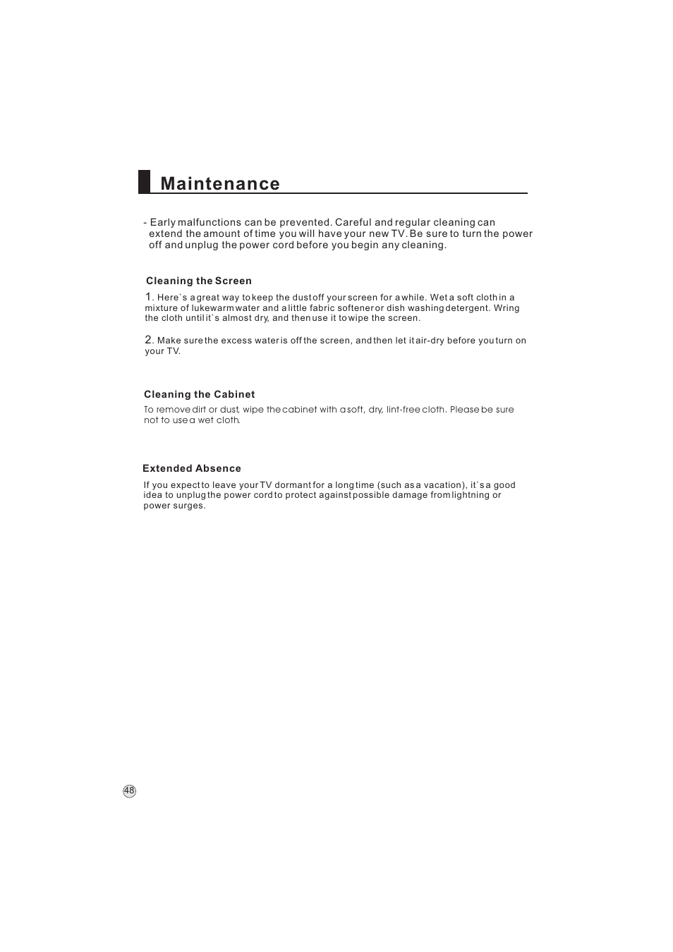 Maintenance | haier L32A9 -AK User Manual | Page 51 / 53