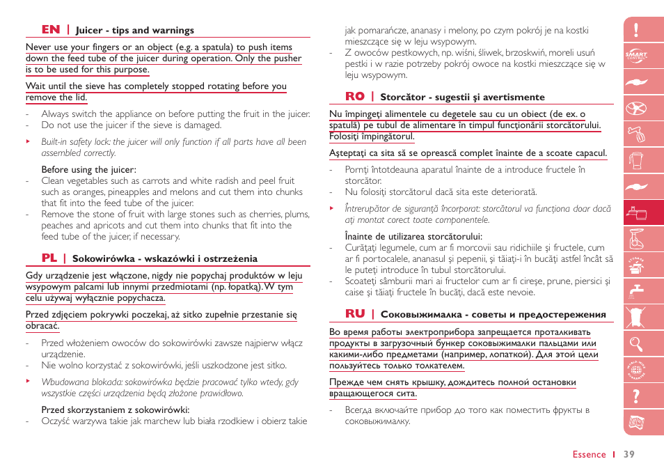 Philips HR 7768 User Manual | Page 39 / 88