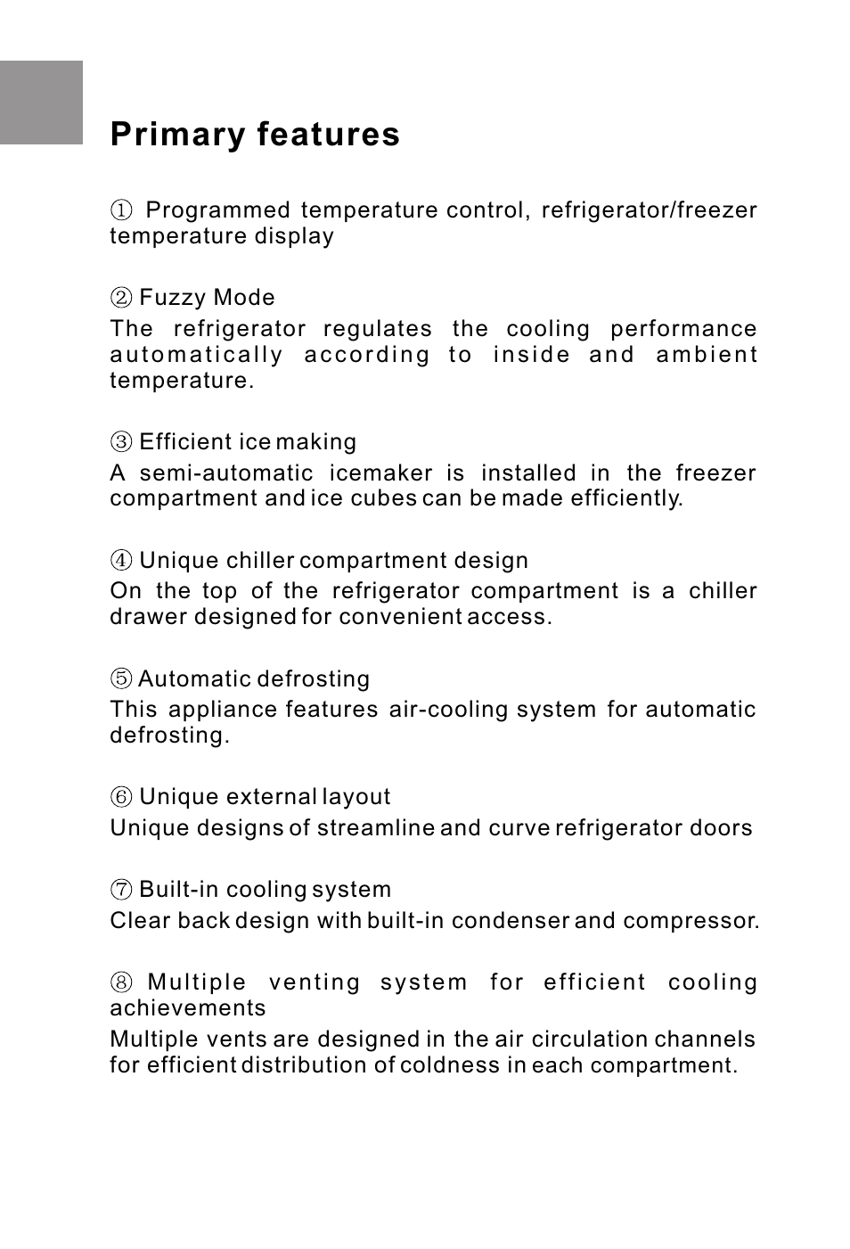 Т³гж 2, Primary features | haier HRF-516FKA User Manual | Page 2 / 26