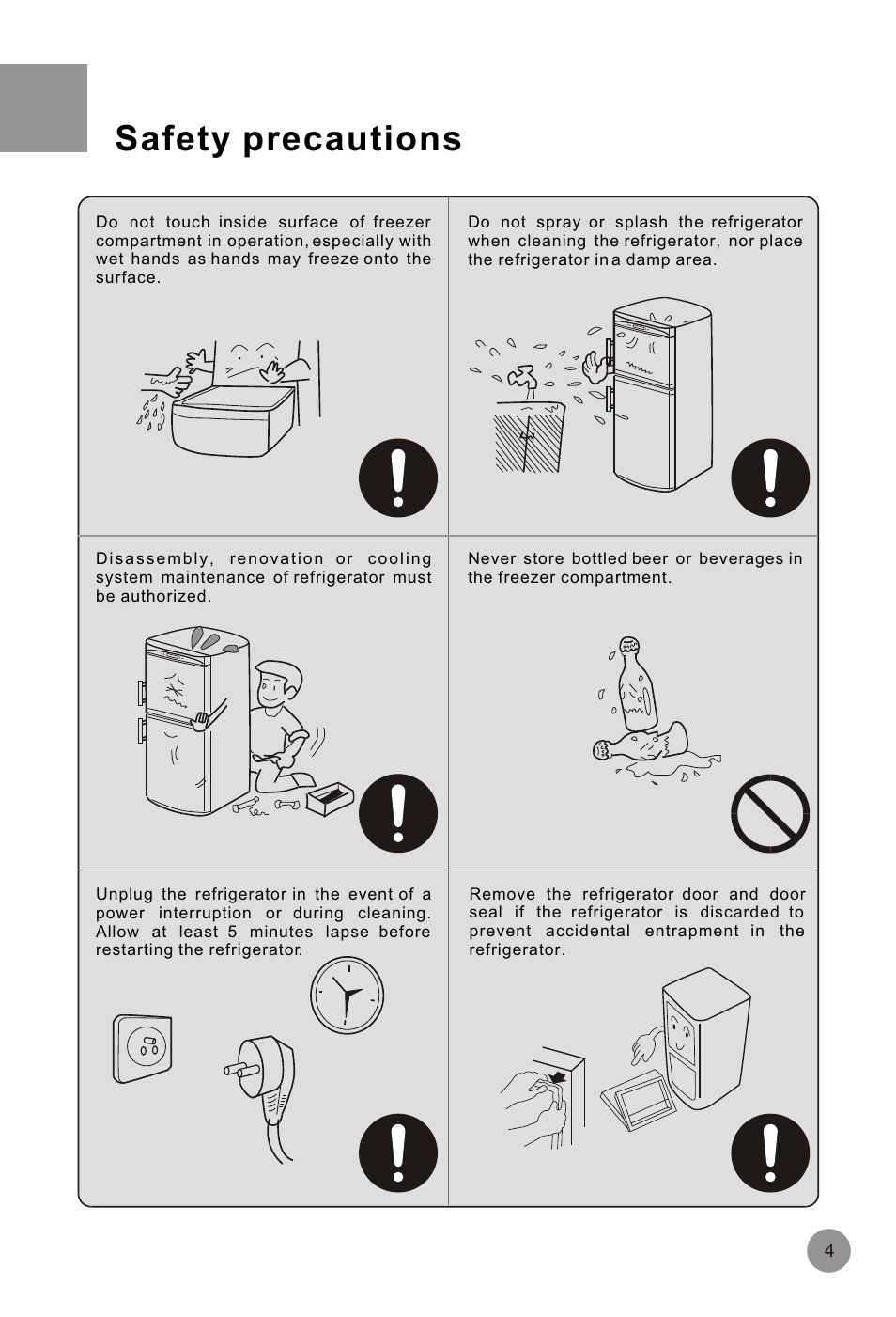 Т³гж 6, Safety precautions | haier HRF-516FKA User Manual | Page 6 / 26