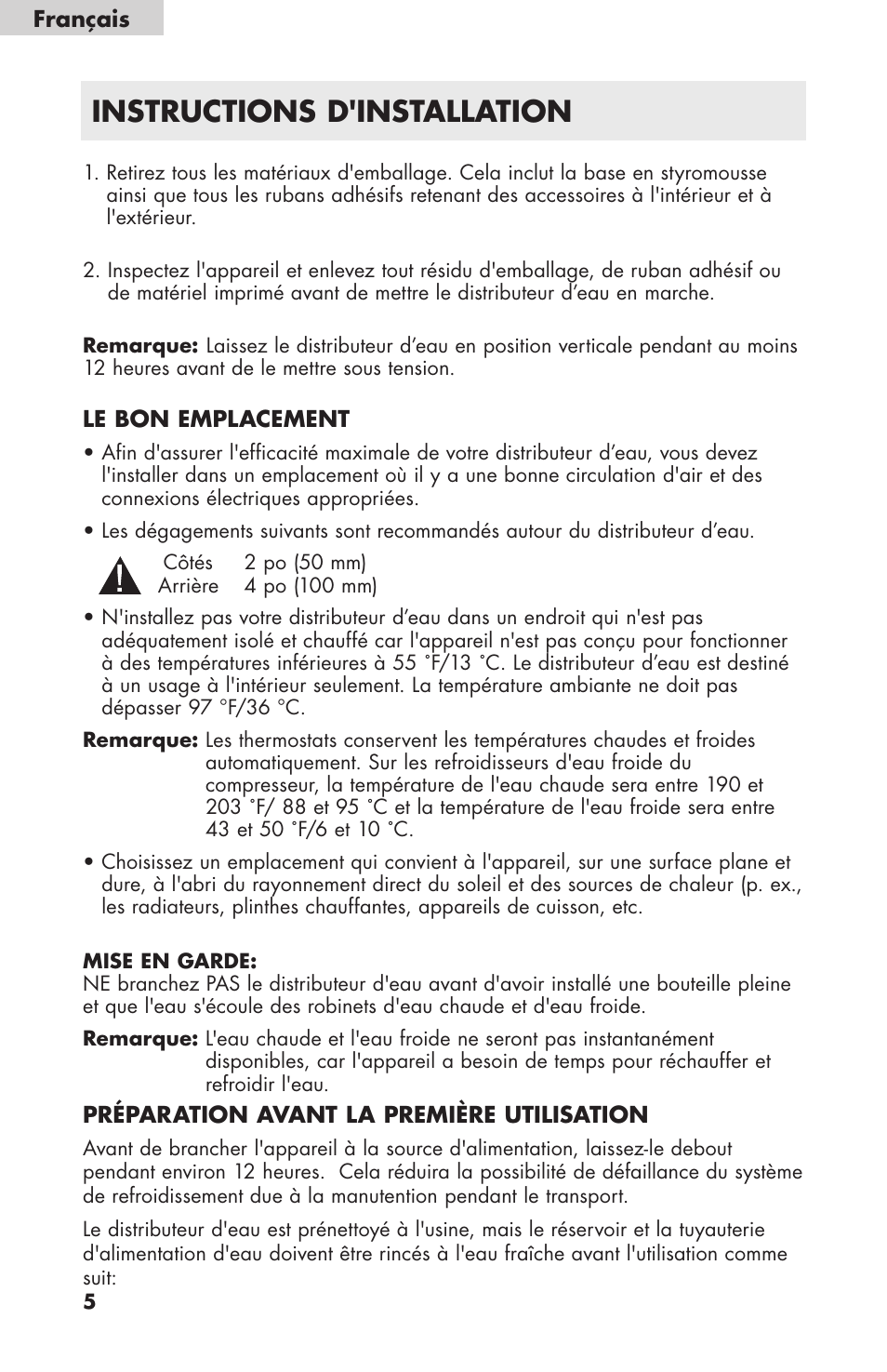 Instructions d'installation | haier WDNS32BW User Manual | Page 18 / 38