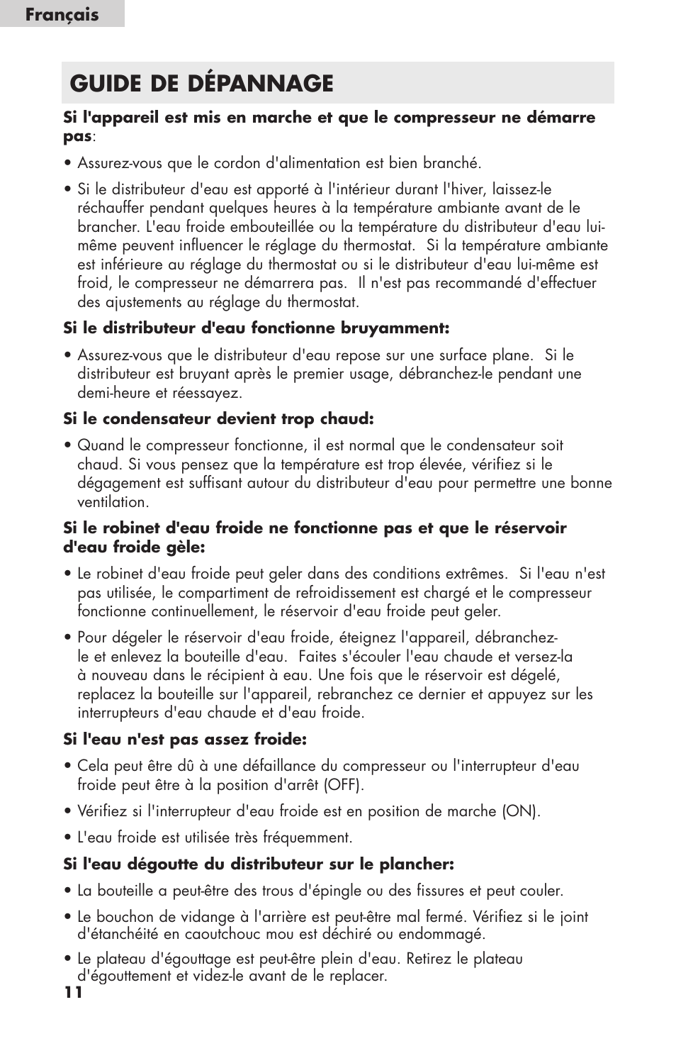 Guide de dépannage | haier WDNS32BW User Manual | Page 24 / 38