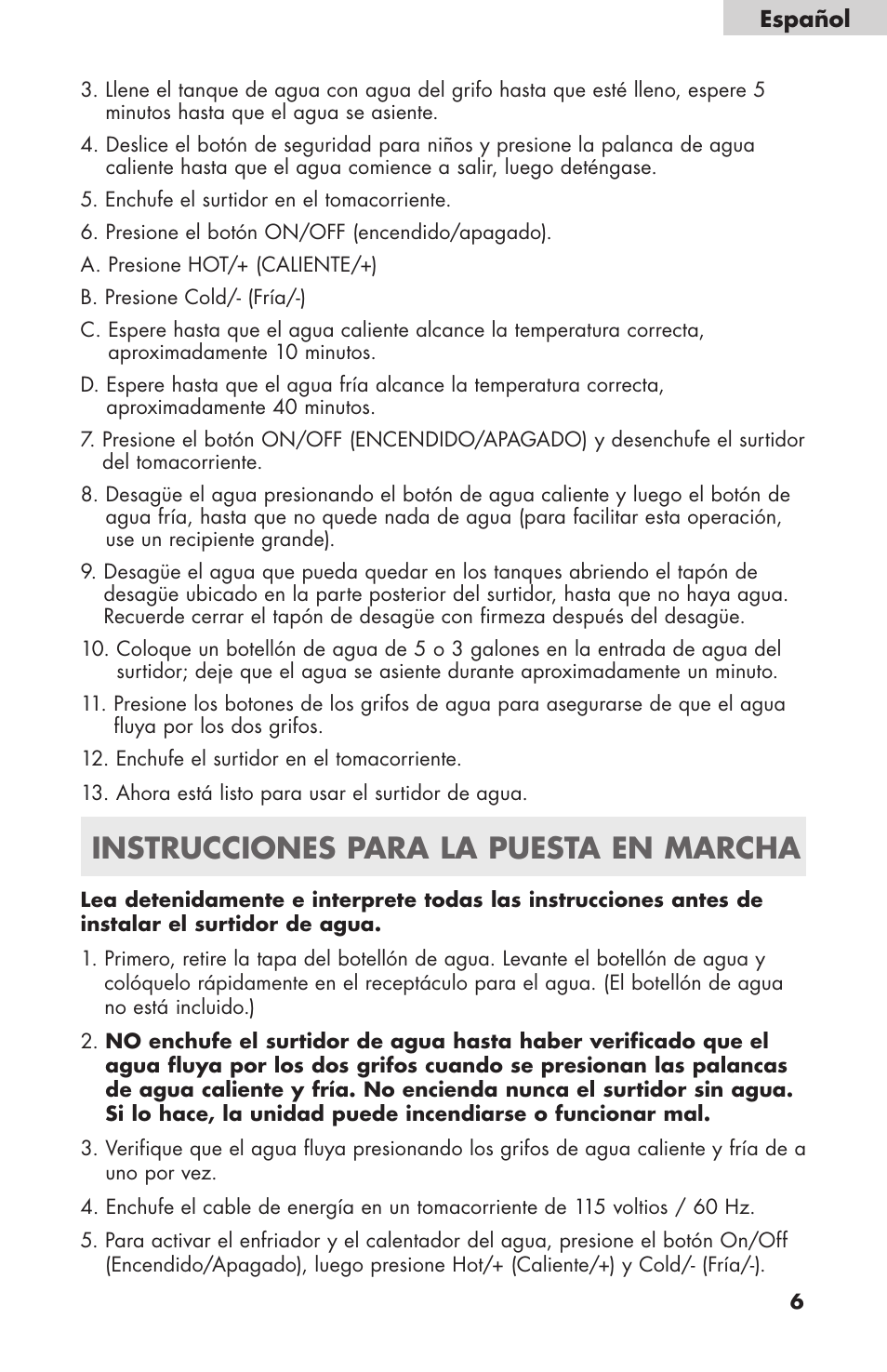 Instrucciones para la puesta en marcha | haier WDNS32BW User Manual | Page 31 / 38