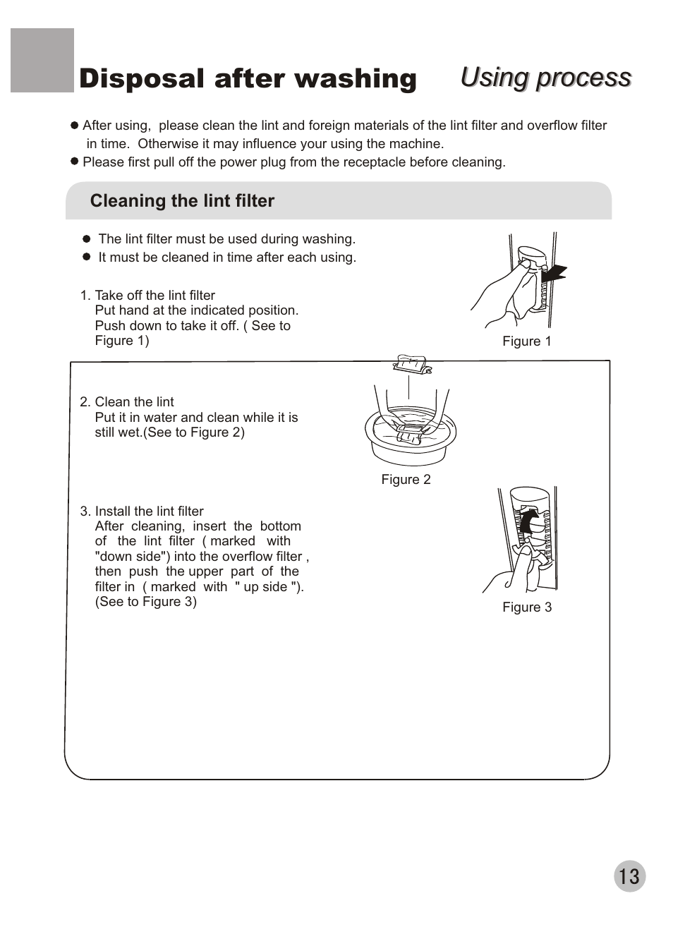 Using process, Using process disposal after washing | haier XPB50-AS User Manual | Page 15 / 20