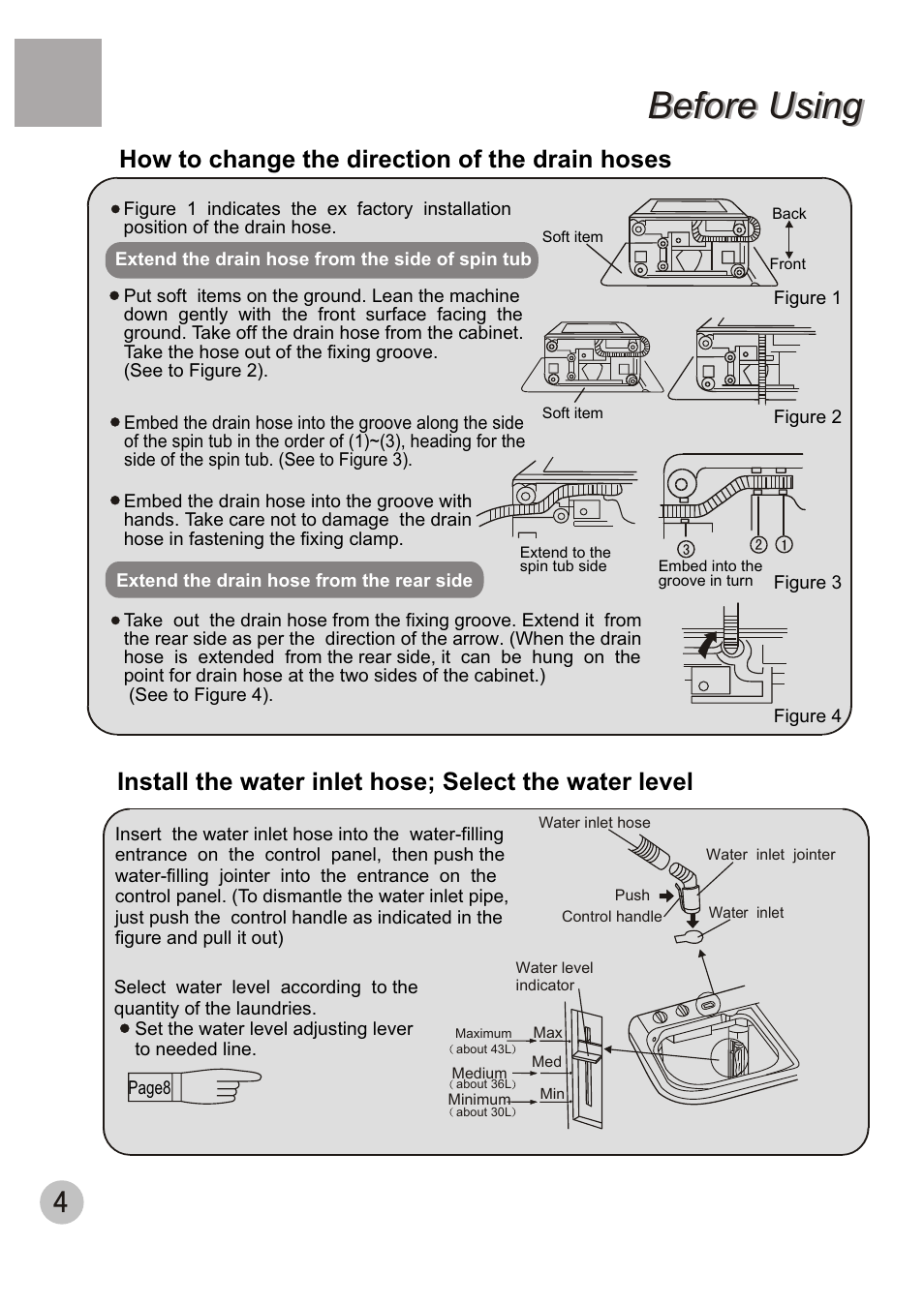Before using, How to change the direction of the drain hoses | haier XPB50-AS User Manual | Page 6 / 20