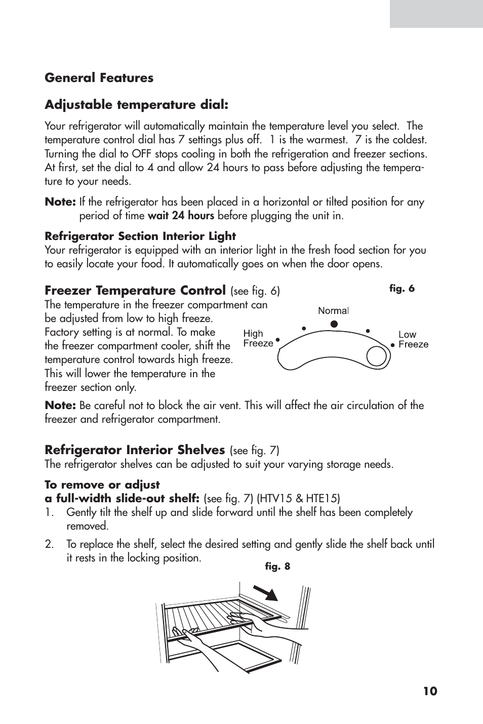 Refrigerator features and use | haier 16 User Manual | Page 11 / 60