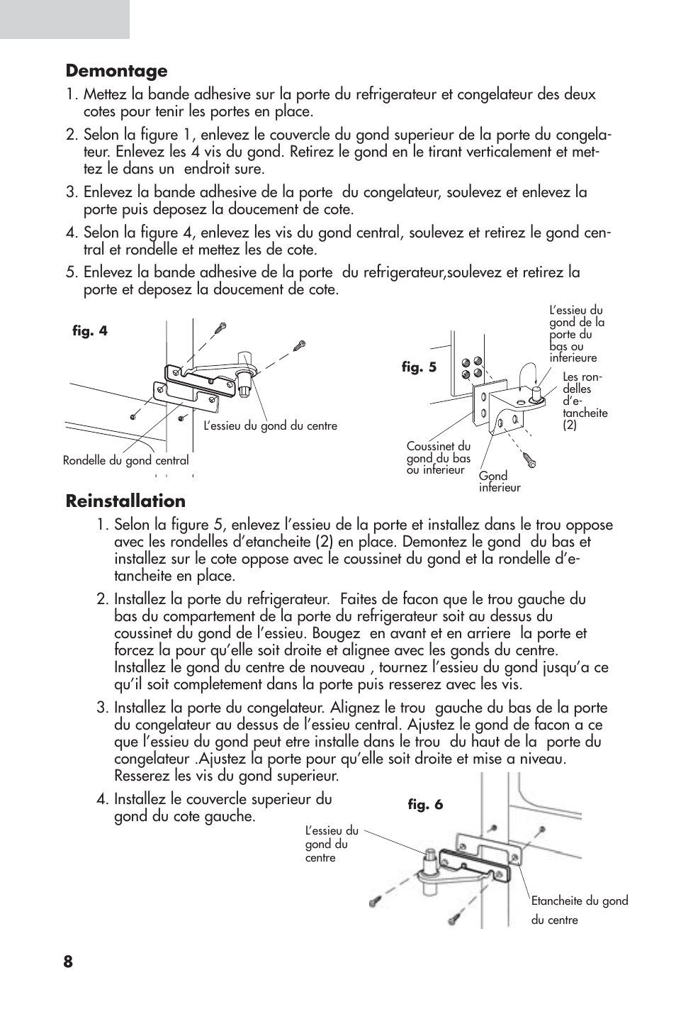 Demontage, Reinstallation, Francais | haier 16 User Manual | Page 28 / 60