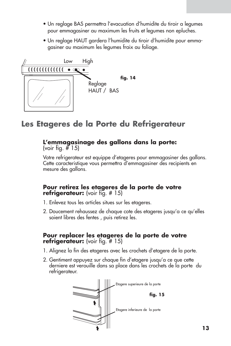 Les etageres de la porte du refrigerateur | haier 16 User Manual | Page 33 / 60