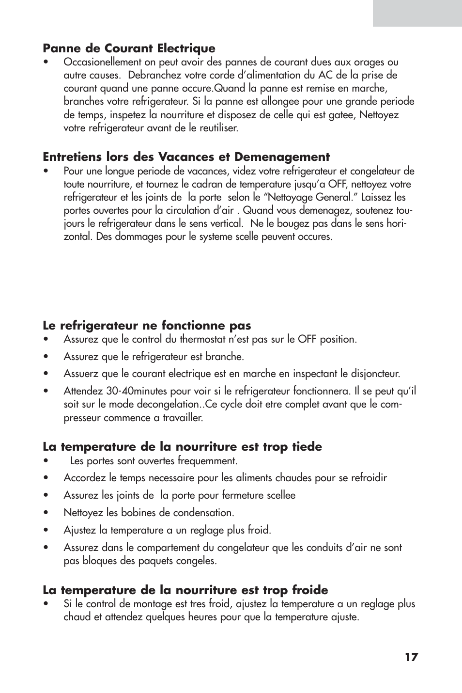 Detections de problemes | haier 16 User Manual | Page 37 / 60
