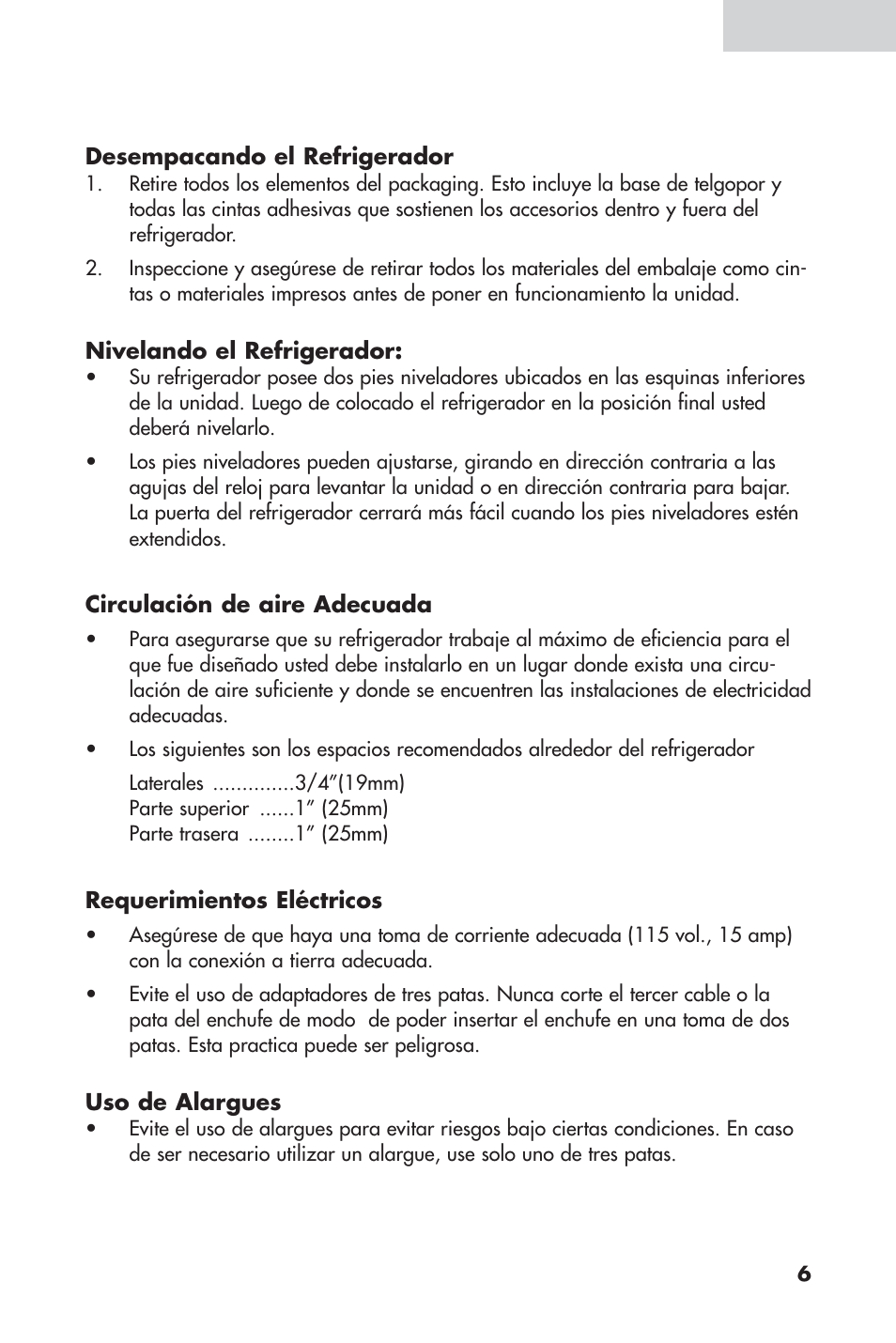 Instalacion del refrigerador | haier 16 User Manual | Page 45 / 60