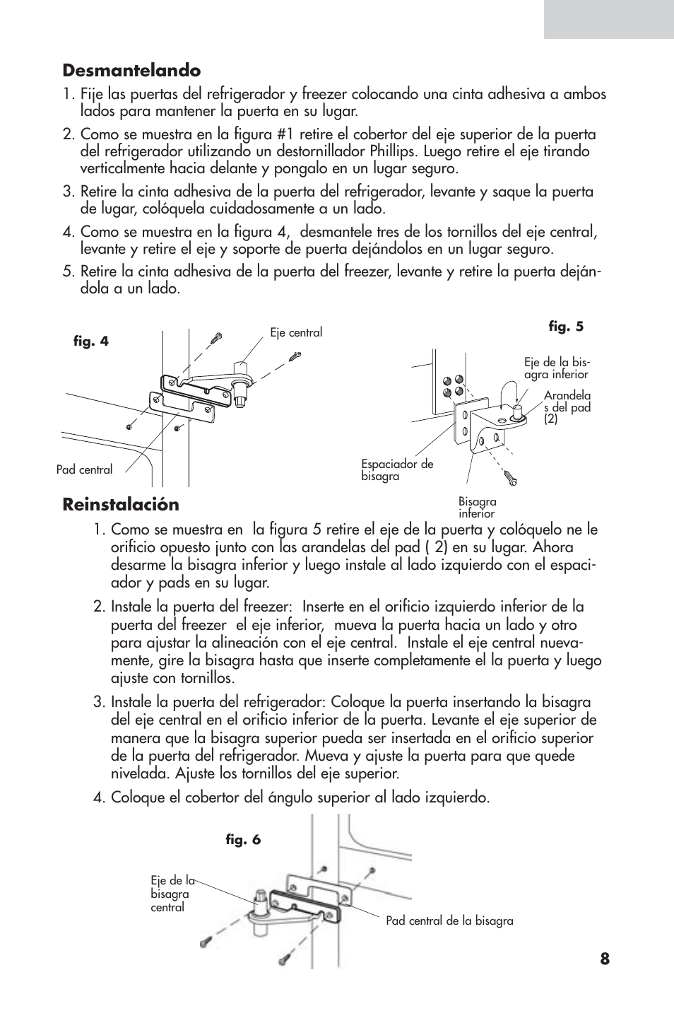 Español desmantelando, Reinstalación, Español | haier 16 User Manual | Page 47 / 60