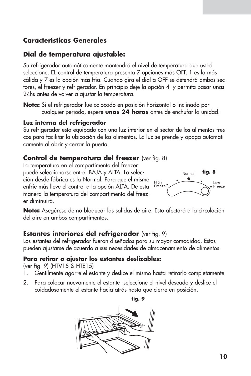 Características y uso del refrigerador | haier 16 User Manual | Page 49 / 60