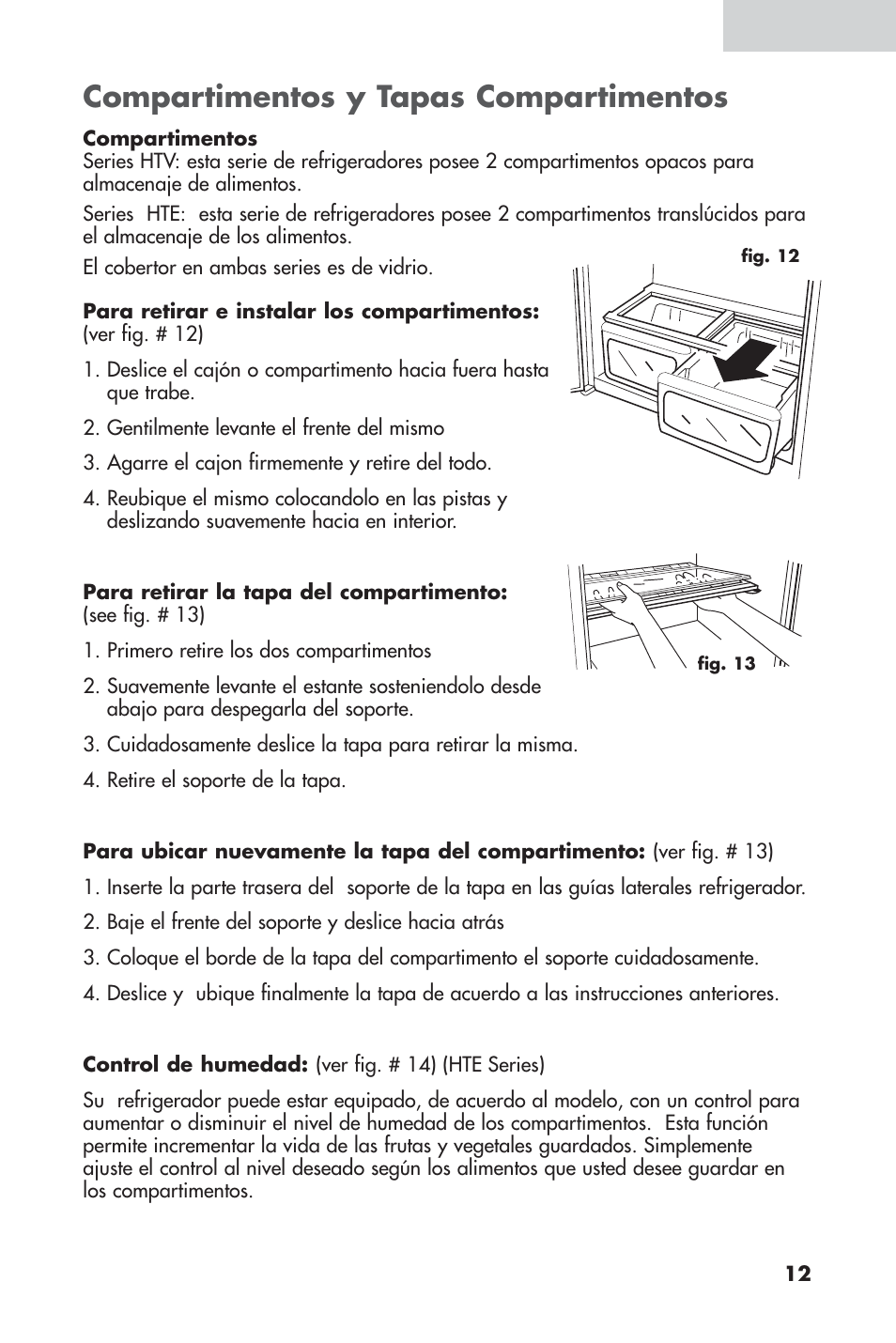 Compartimentos y tapas compartimentos | haier 16 User Manual | Page 51 / 60