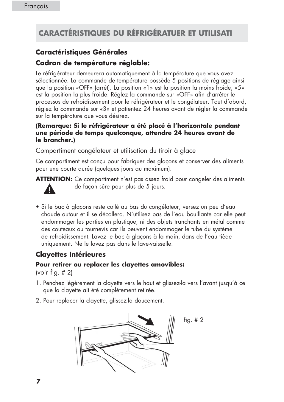 Caractéristiques du réfrigératuer et utilisati | haier ECR1 7 User Manual | Page 20 / 38