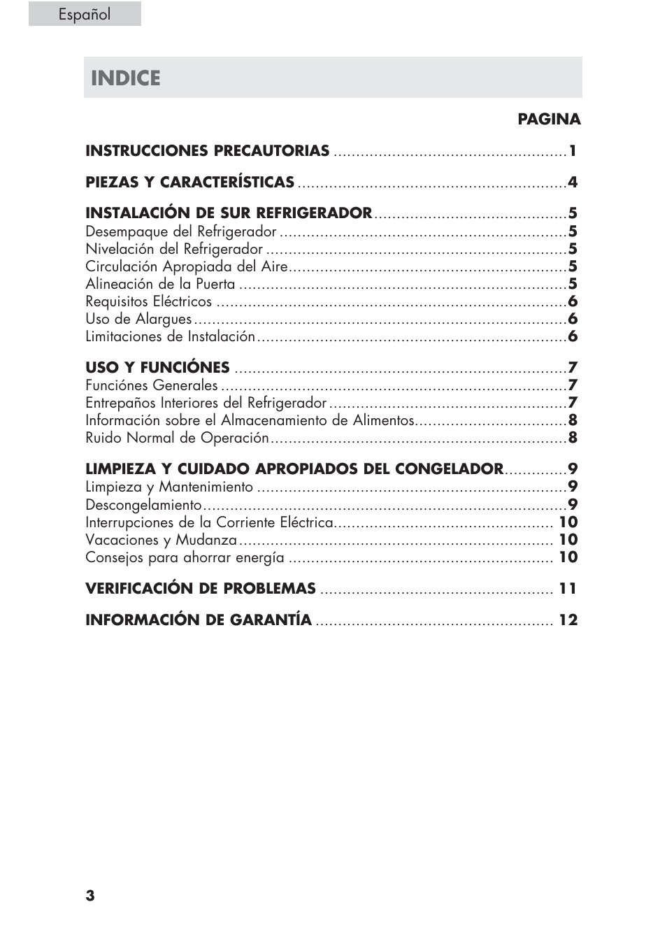 Indice | haier ECR1 7 User Manual | Page 28 / 38