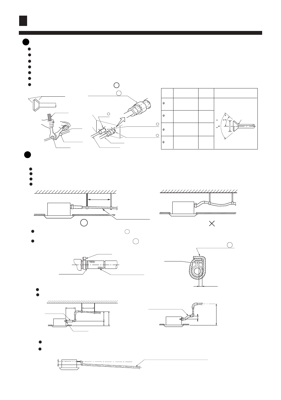 Installation procedure, Installation of water drainage pipe, Refrigerant piping | Cautions for the drain water lifting pipe | haier HBU-18HF03 User Manual | Page 22 / 25