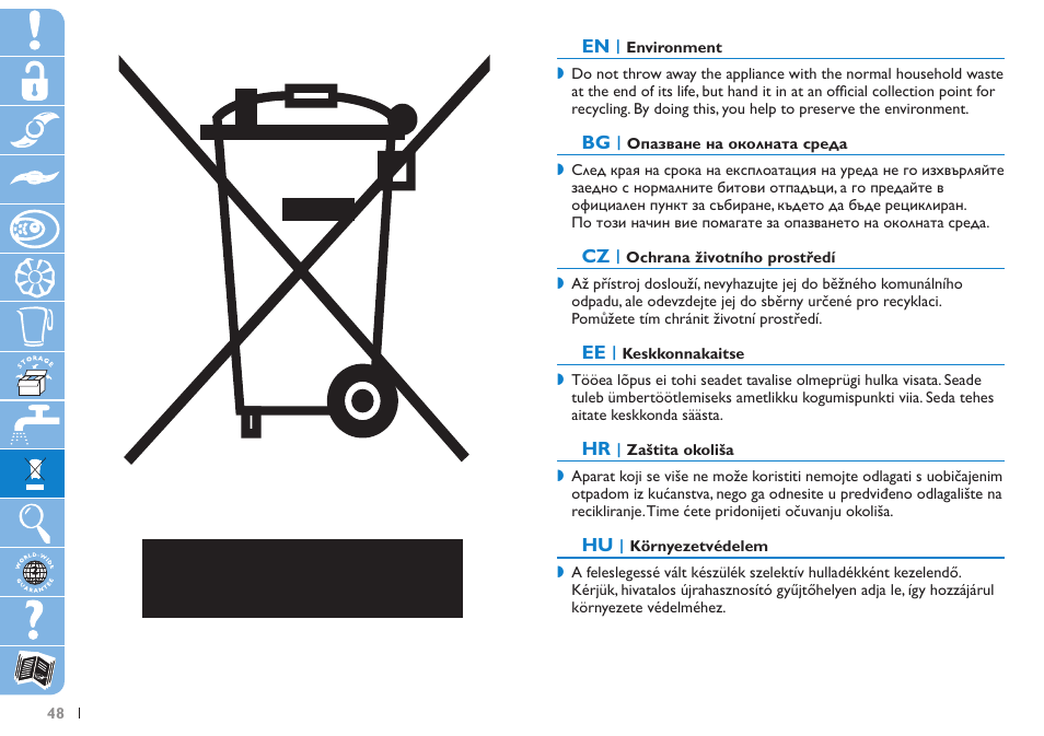 Philips HR 7620 User Manual | Page 48 / 76