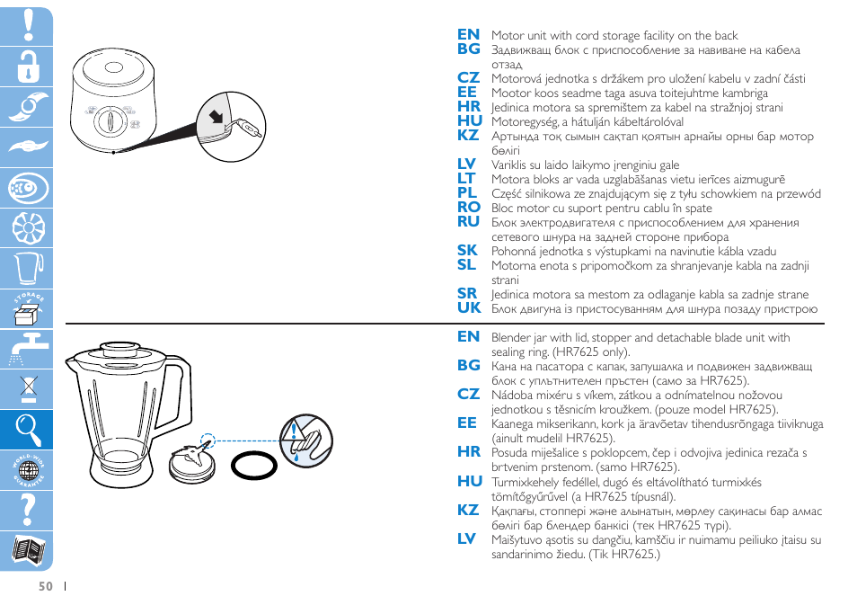 Philips HR 7620 User Manual | Page 50 / 76