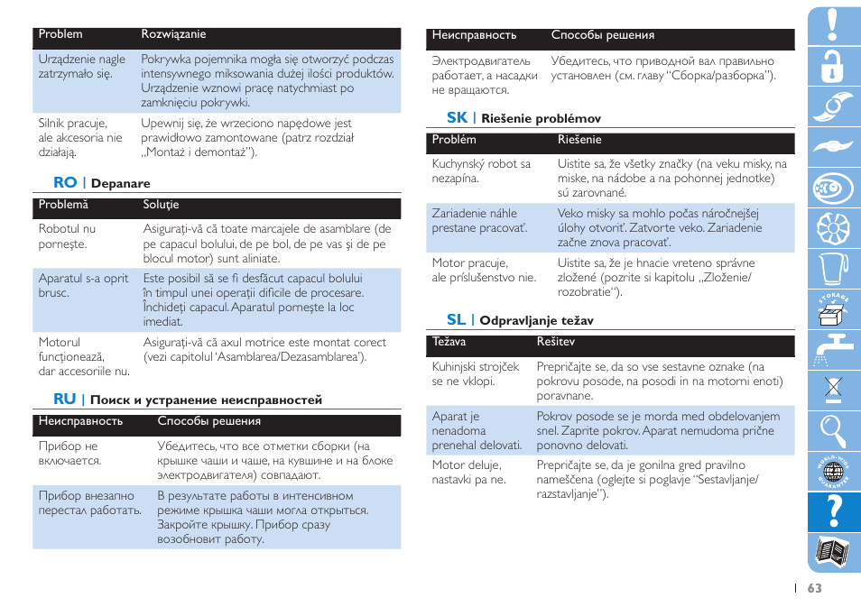 Philips HR 7620 User Manual | Page 63 / 76