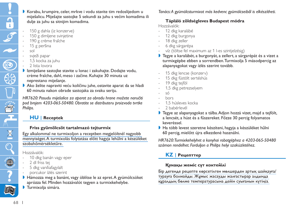 Philips HR 7620 User Manual | Page 68 / 76