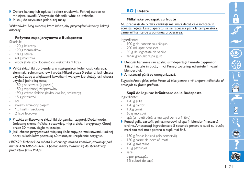 Philips HR 7620 User Manual | Page 71 / 76