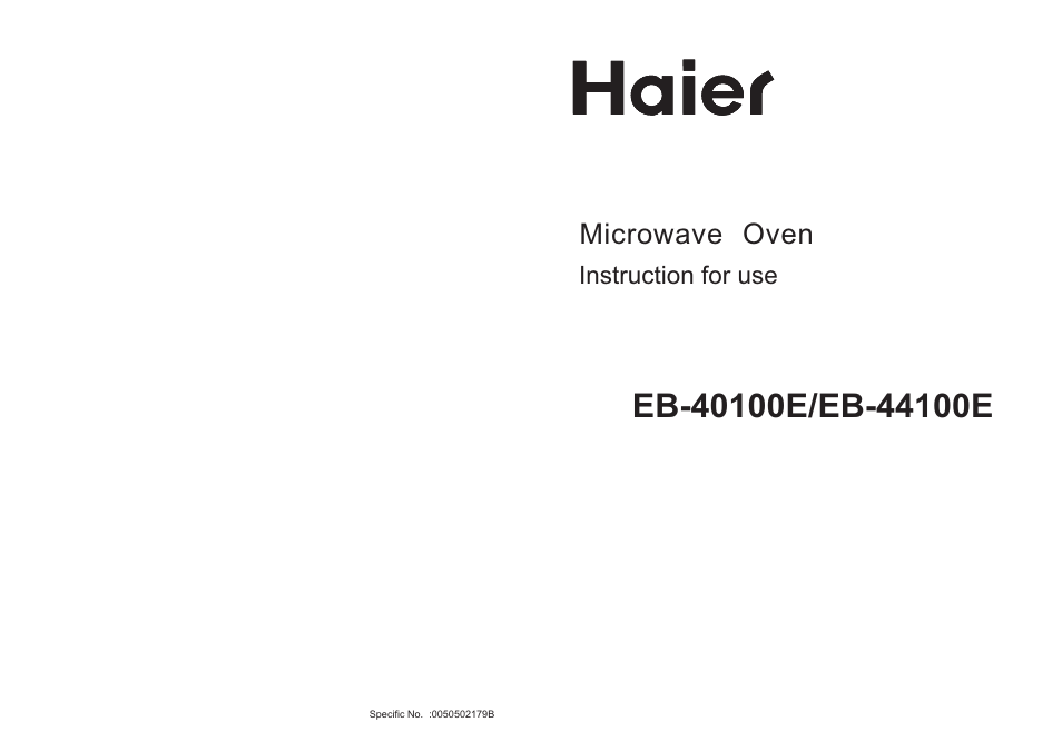 haier EB-40100E User Manual | 8 pages