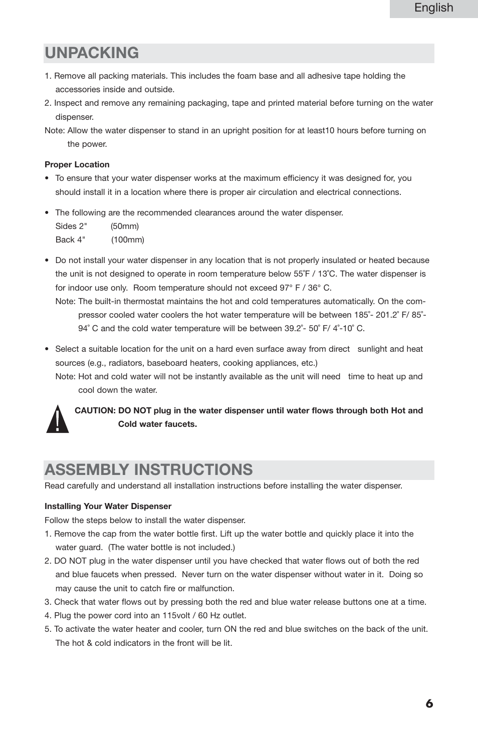 Unpacking, Assembly instructions, English | haier WDNS201SS User Manual | Page 7 / 16