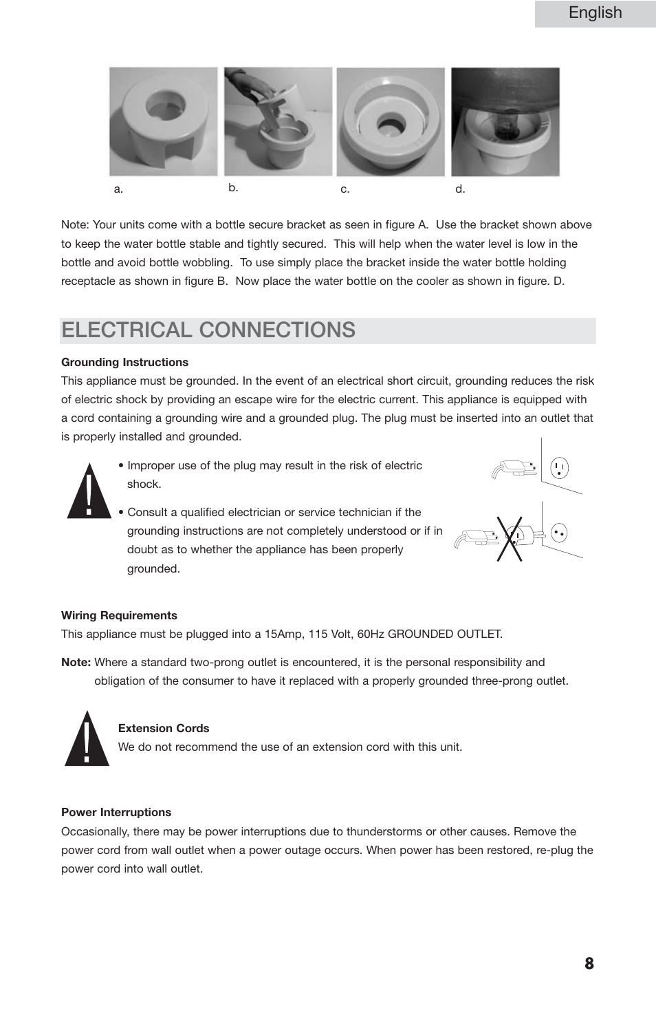 Electrical connections, English | haier WDNS201SS User Manual | Page 9 / 16