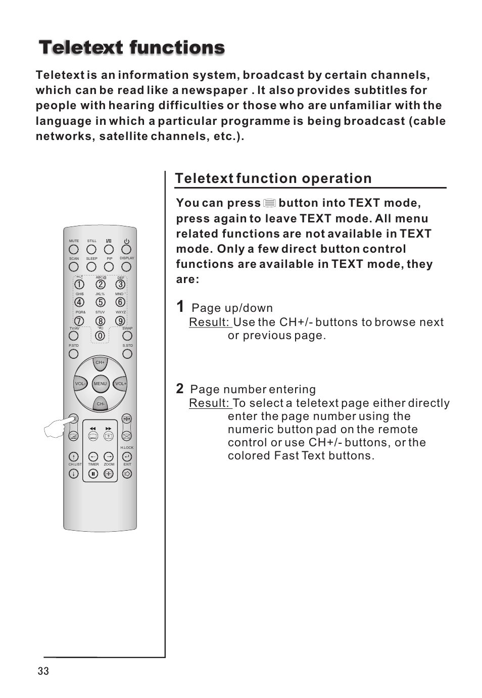 Teletext functions, Teletext function operation | haier L32A8A User Manual | Page 34 / 39