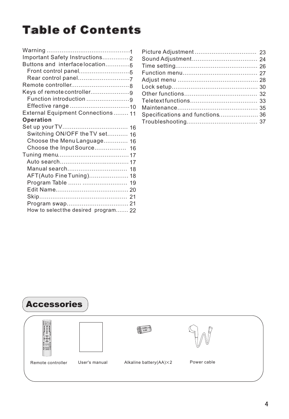 haier L32A8A User Manual | Page 5 / 39