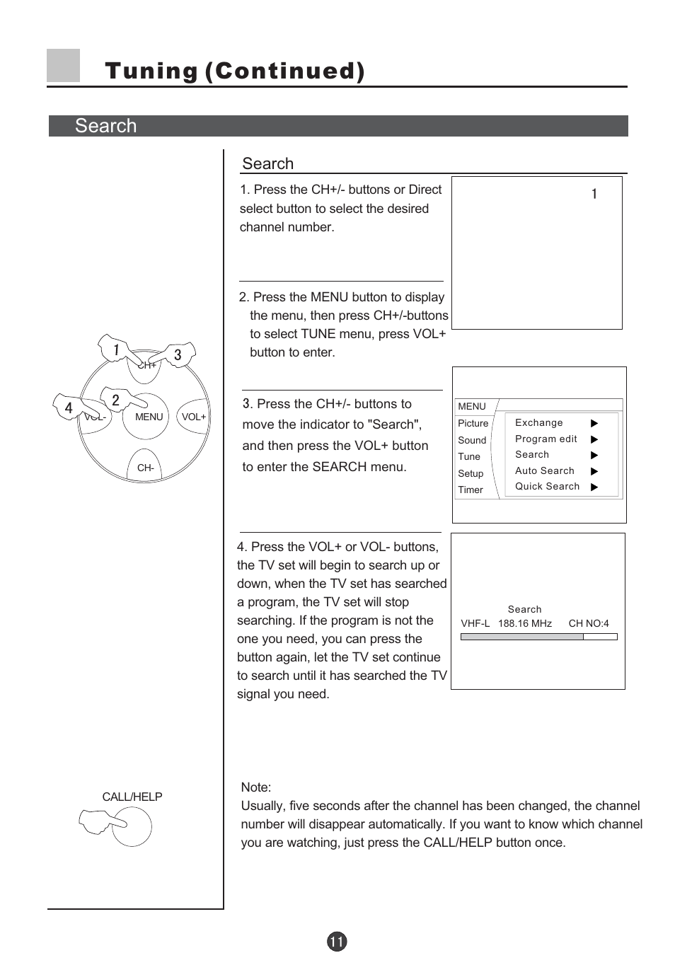 Tuning (continued), Search | haier D34FA9-AK User Manual | Page 12 / 45