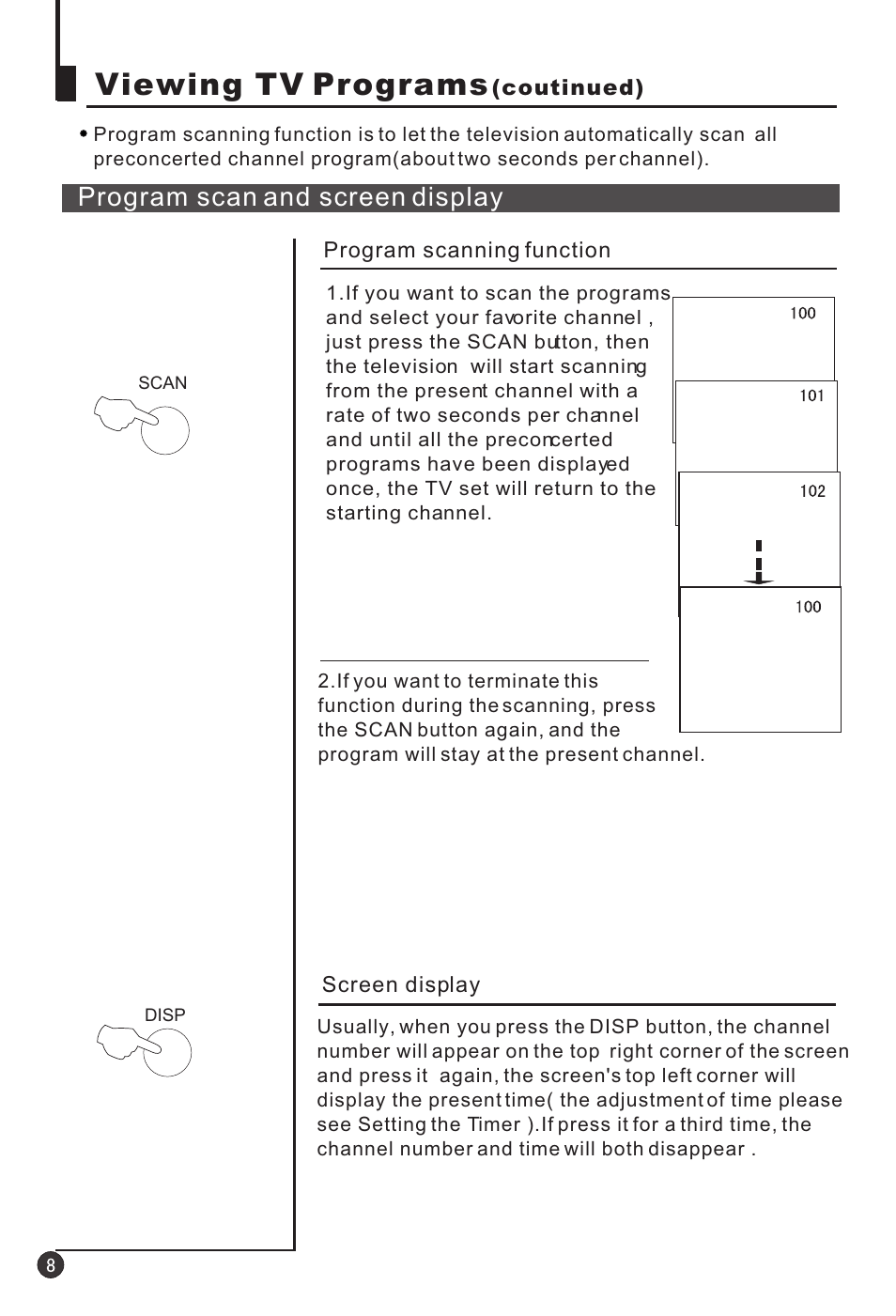 Ъ д ¿ д ¯ а а ¼ ° ж б д » п ф к ¾ ¹ ¦ д ь, Viewing tv programs | haier 25T3A User Manual | Page 9 / 29