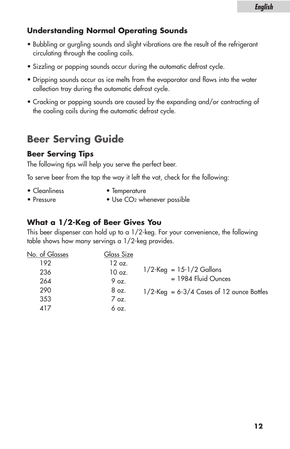 Beer serving guide | haier HBF05E User Manual | Page 13 / 72