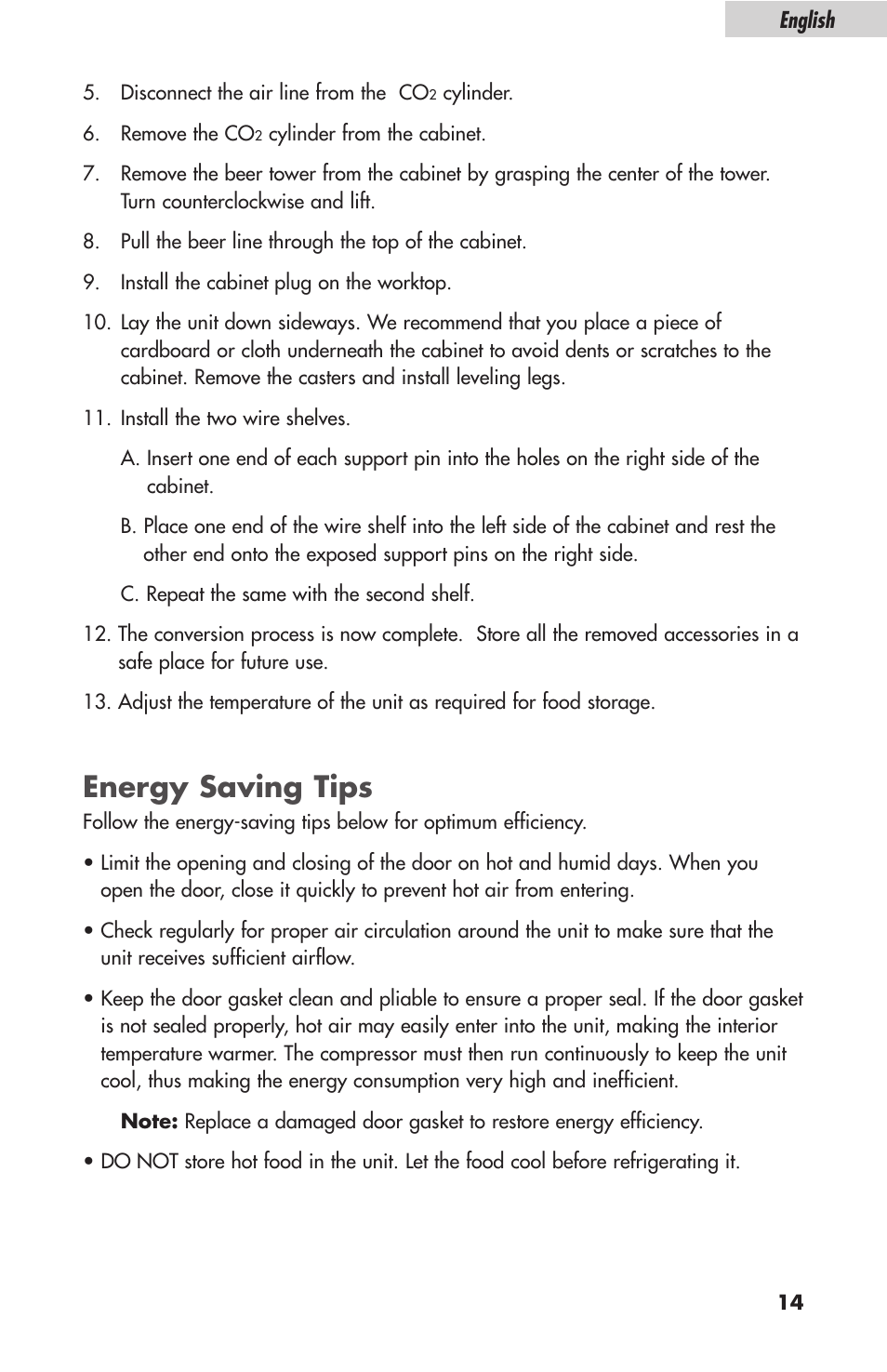 Energy saving tips | haier HBF05E User Manual | Page 15 / 72