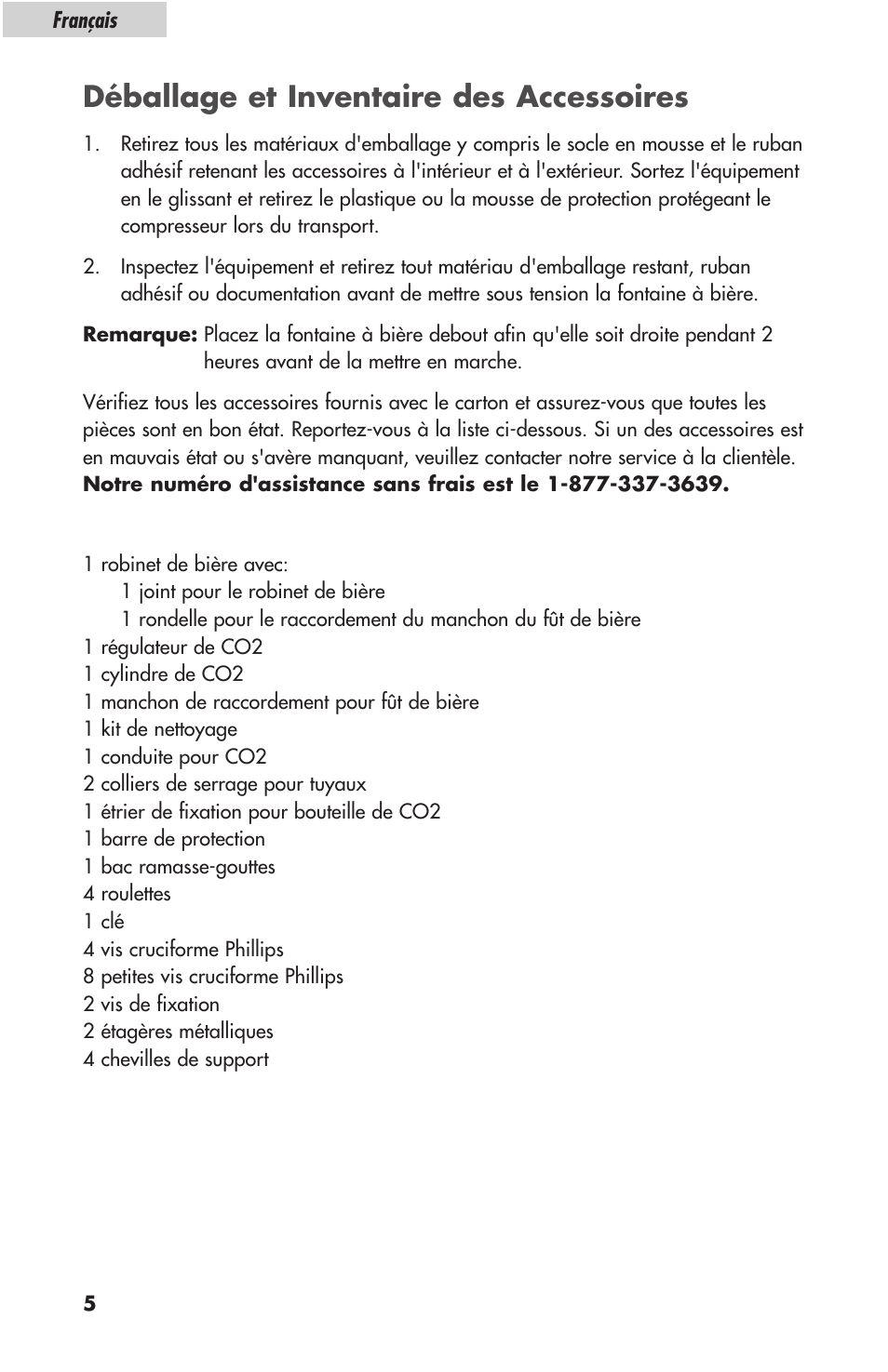 Déballage et inventaire des accessoires | haier HBF05E User Manual | Page 28 / 72