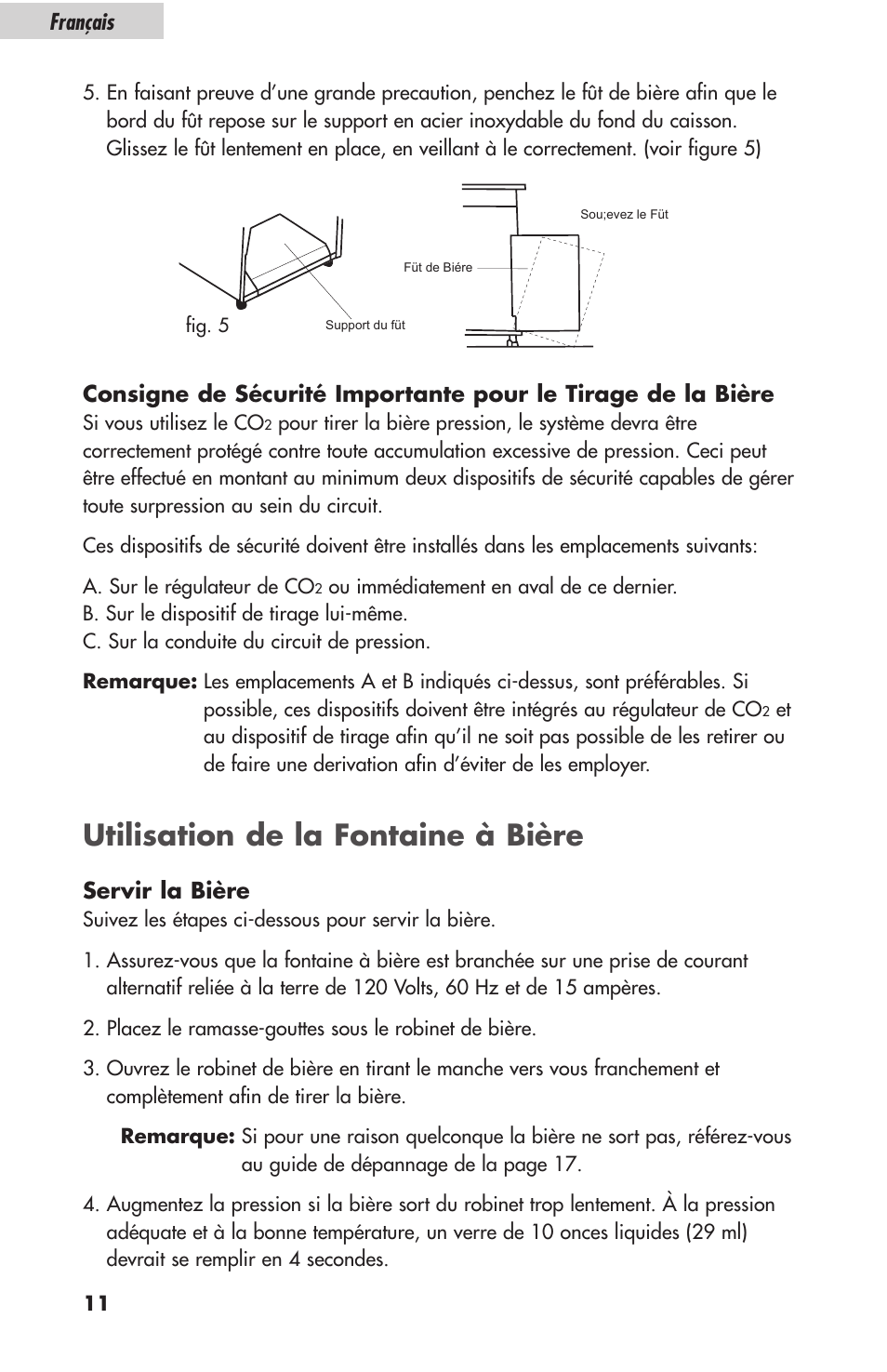 Utilisation de la fontaine à bière, Français, Servir la bière | haier HBF05E User Manual | Page 34 / 72