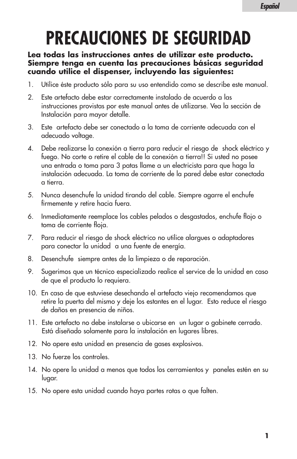 Precauciones de seguridad | haier HBF05E User Manual | Page 47 / 72
