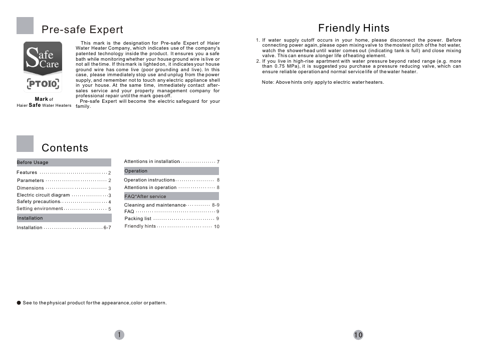 haier FCD-JTHC60-E User Manual | Page 2 / 6