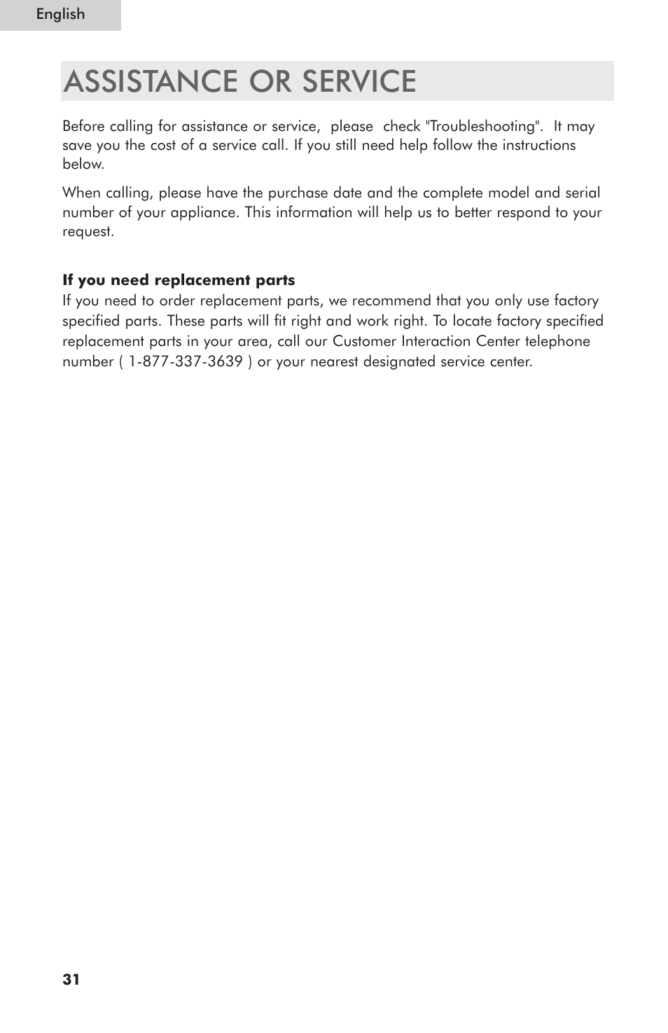 Assistance or service | haier ESD400 User Manual | Page 32 / 33