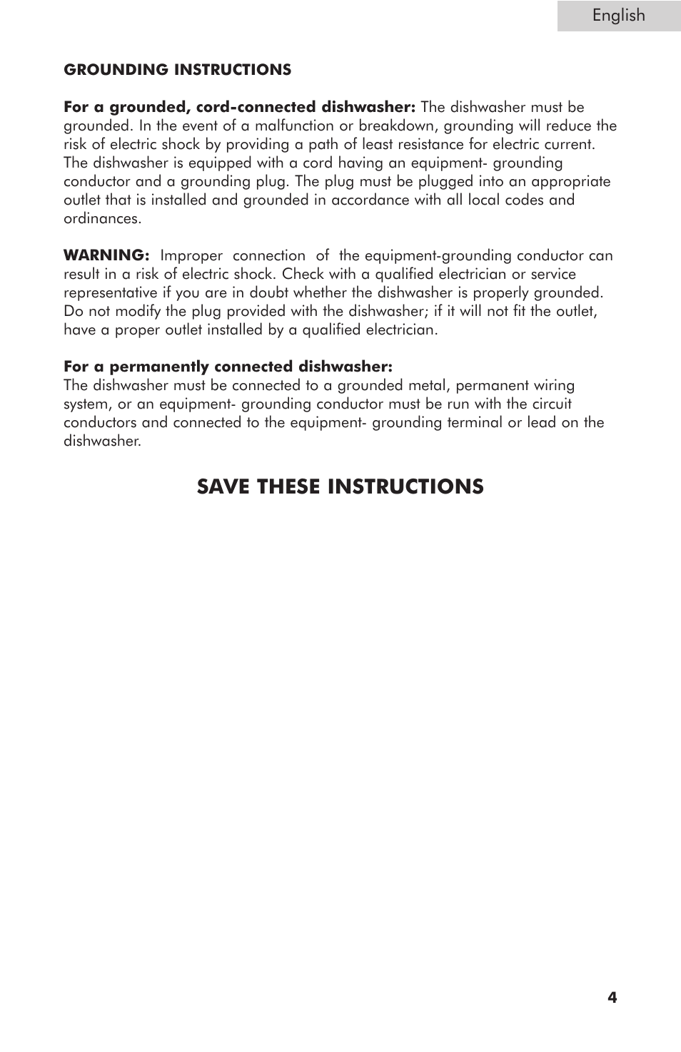 Save these instructions | haier ESD400 User Manual | Page 5 / 33