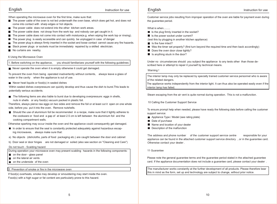 English | haier HR-2080EG User Manual | Page 8 / 10